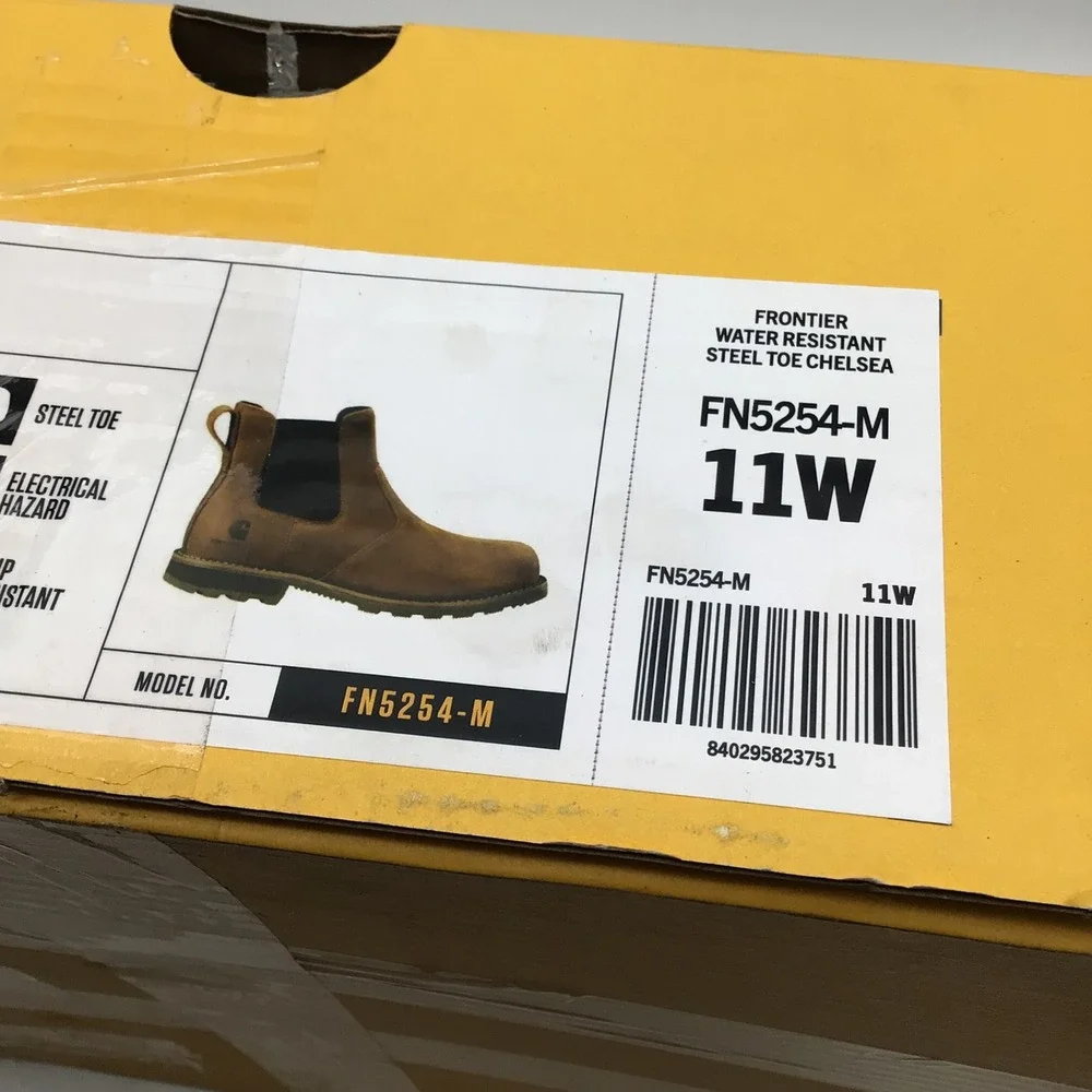 Carhartt Frontier Steel Toe Chelsea Work Boots Brown Leather Mens Size 11 W NEW